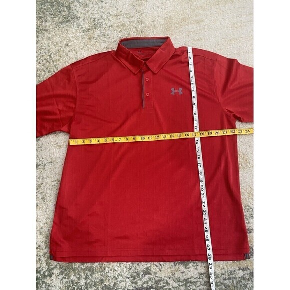 Under Armour Heat Gear Loose Polo Shirt Mens XL Red - Classic, Casual, Work - Picture 6 of 7